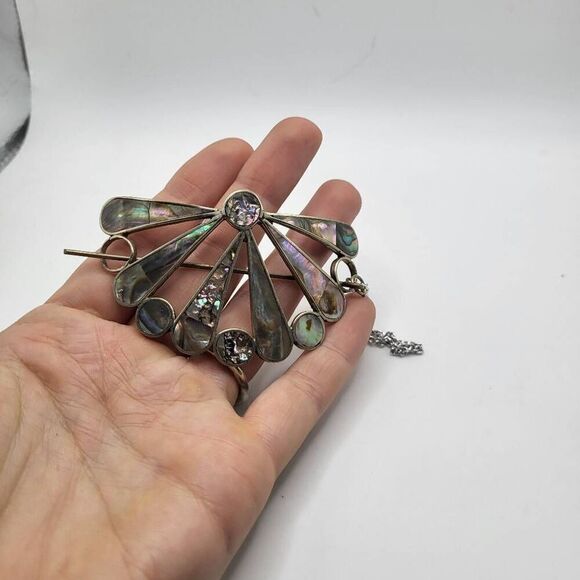 Bohemian Sterling Silver and Mother of Pearl Inlay Hair Pin main image 5